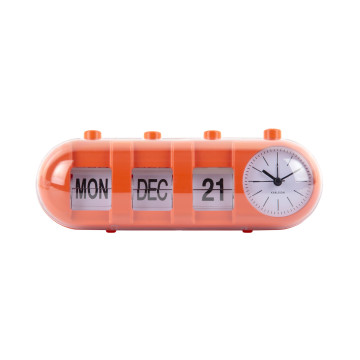 Budík Retro Tube Calendar Flip Karlsson KA6045OR, 10cm